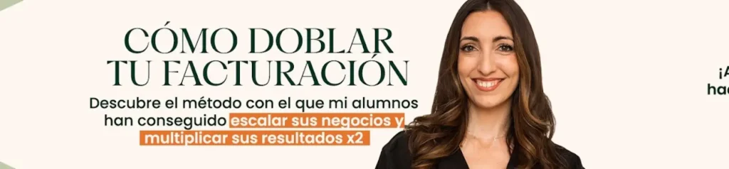 Banner Judit Català - Doblar Facturación y Escalar Negocio Banner: Cómo doblar tu facturación con Judit Català. Método para escalar negocios y multiplicar resultados x2. Incluye foto.