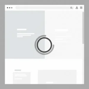Icono de una página web con un indicador de carga en el centro, simbolizando una velocidad de carga lenta.