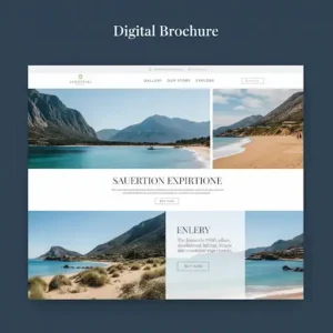 Ejemplo de un sitio web con un diseño visualmente atractivo pero que carece de llamadas a la acción claras, resultando en una baja interacción del usuario.
