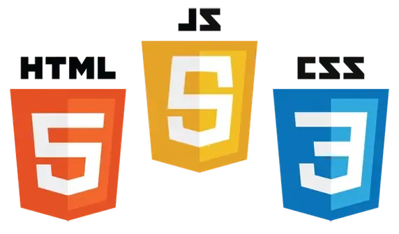 Tecnologías Web: HTML5, CSS3 y JavaScript Logotipos de HTML5, CSS3 y JavaScript, las tres tecnologías fundamentales para el desarrollo web moderno.